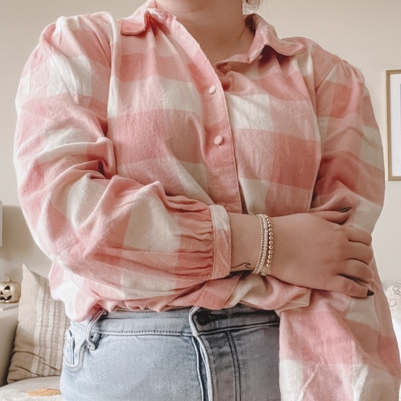 Joe Fresh Tops - Joe Fresh x Jillian Harris Pink Gingham Button Up